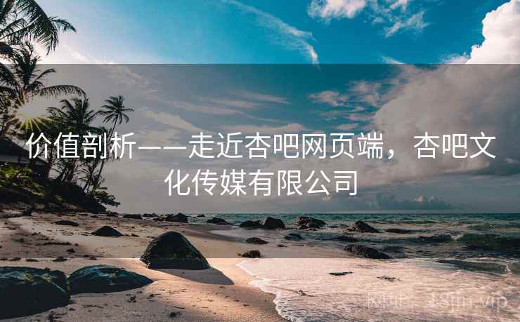 价值剖析——走近杏吧网页端，杏吧文化传媒有限公司