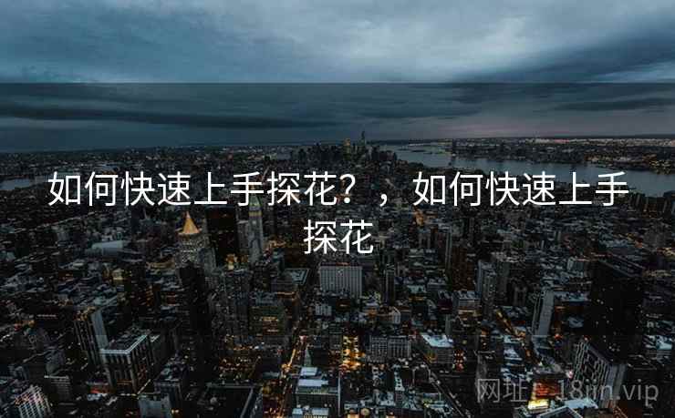 如何快速上手探花?,如何快速上手探花